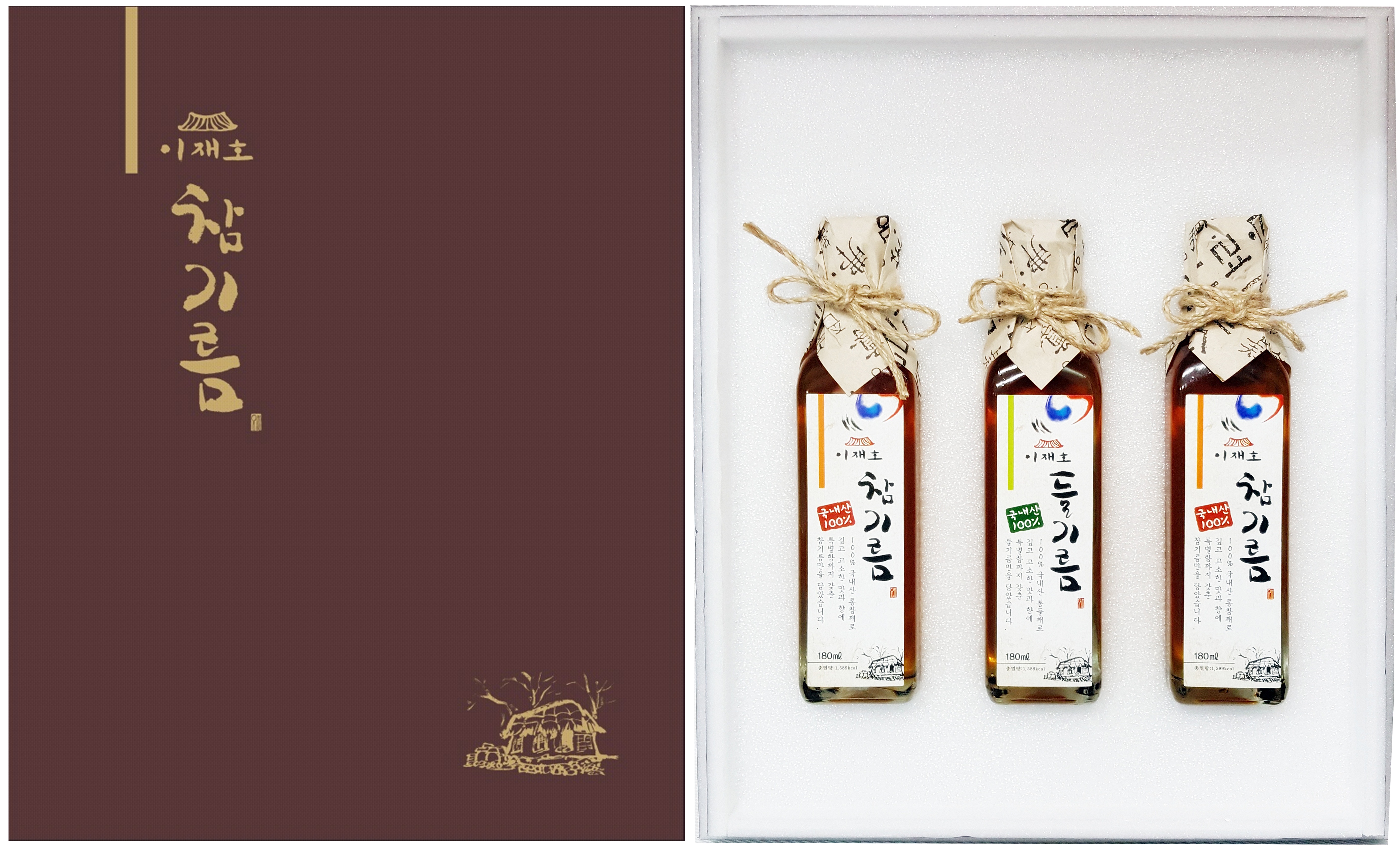 우리네4호(국산참기름180ml+국산참기름180ml+국산들기름180ml)3입